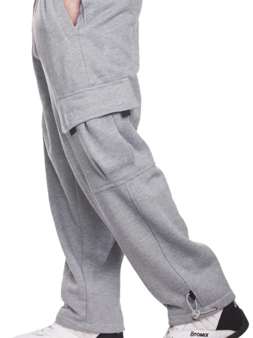 5 PRO Heavy Athletic Oversized Wide Leg Light Gray Jogger Sweatpants